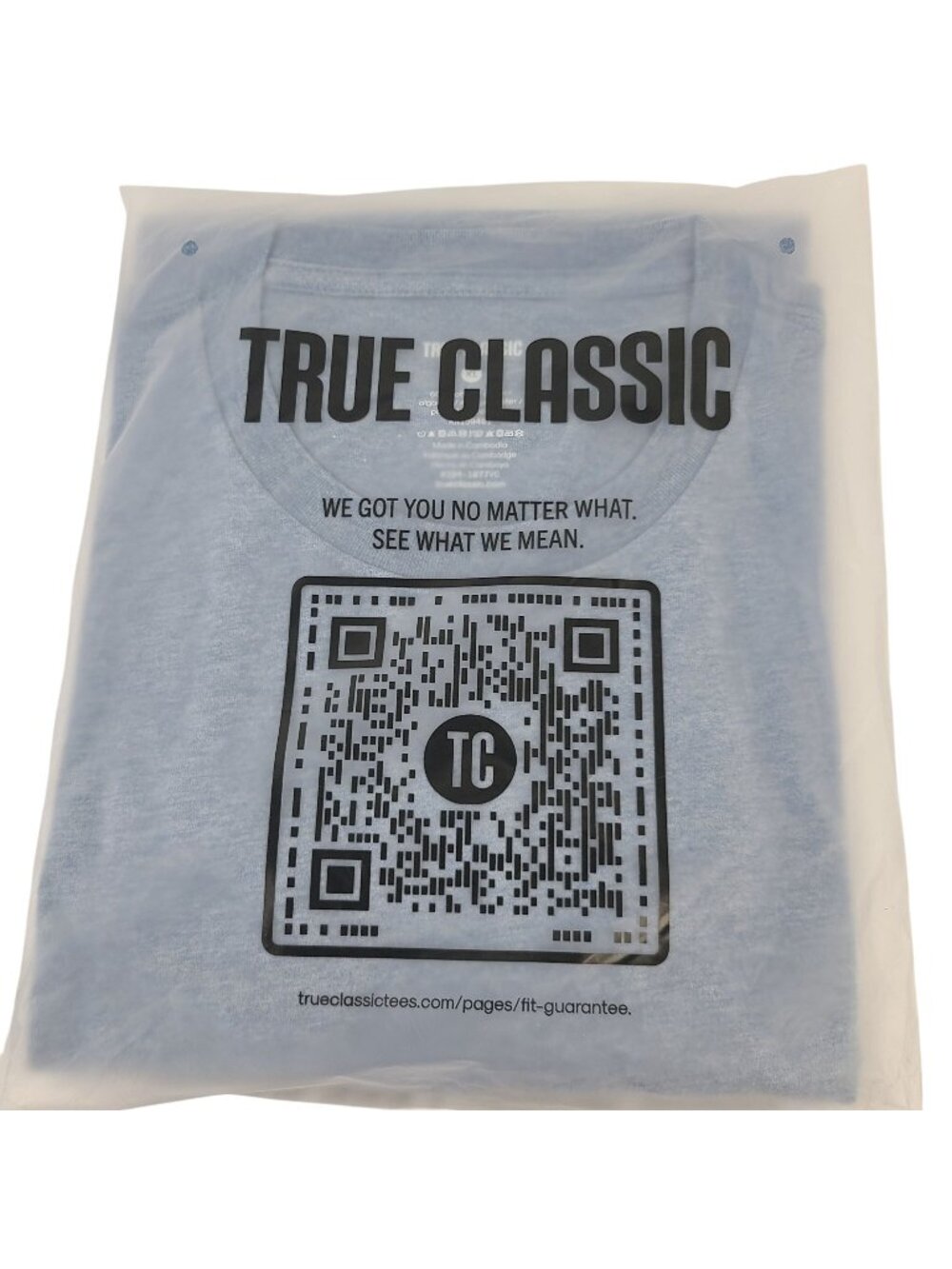 NEW True Classic Men's Indigo Crew Neck T-Shirt Sz XL 60% Cotton 40% Polyester